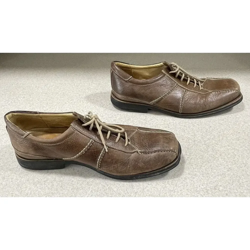SANDRO Men's Casual Oxfords Size 11 D Brown Leather Comfort Gel-Made in Brazil